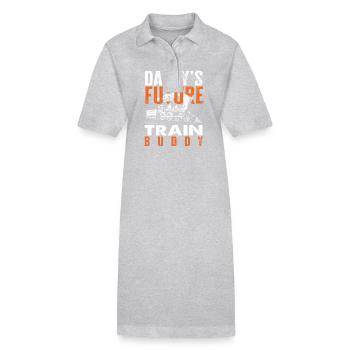 Daddy's Future Train Buddy Locomotive - Stanley/Stella PAIGER Organic Women’s Polo Dress - heather grey - Front
