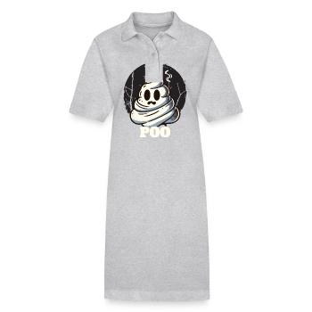 Drôle de caca tas fantôme caca au lieu de boo - Robe polo bio PAIGER Stanley/Stella Femme - gris chiné - Devant