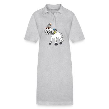 Cheval Diva Star Chevaux Lady Starlet Gaul Cavalier - Robe polo bio PAIGER Stanley/Stella Femme - gris chiné - Devant