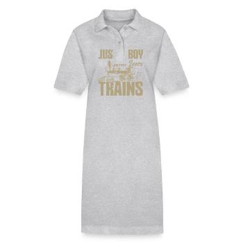 Only a boy who loves trains - Stanley/Stella PAIGER Organic Women’s Polo Dress - heather grey - Front