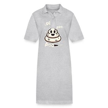 Drôle de caca tas fantôme caca au lieu de boo - Robe polo bio PAIGER Stanley/Stella Femme - gris chiné - Devant