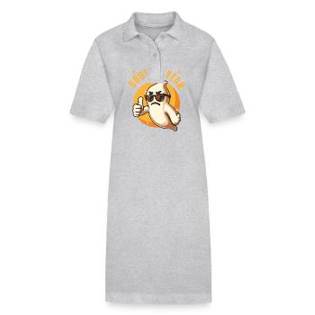 Boo Yeah Fantôme Drôle Halloween Design - Robe polo bio PAIGER Stanley/Stella Femme - gris chiné - Devant