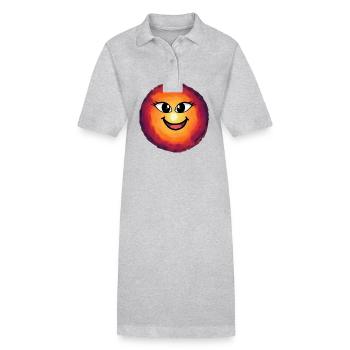 Soleil Visage Lever du soleil Ensoleillé Soleil - Robe polo bio PAIGER Stanley/Stella Femme - gris chiné - Devant