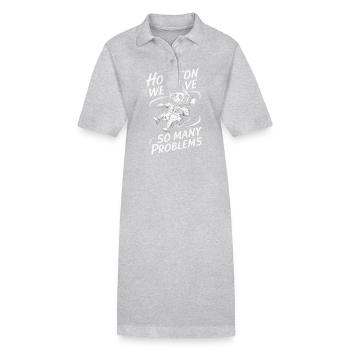 Panda Bear Panda Animal Pandas - Stanley/Stella PAIGER Organic Women’s Polo Dress - heather grey - Front