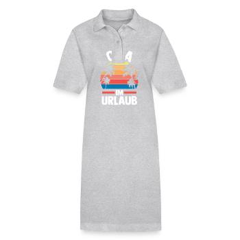 Vacation Vacationer Grandfather Grandpa - Stanley/Stella PAIGER Organic Women’s Polo Dress - heather grey - Front