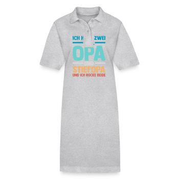 Ich Habe Zwei Titel Opa Und Stiefopa - Stanley/Stella Frauen Bio-Polokleid PAIGER - Grau meliert - Vorne