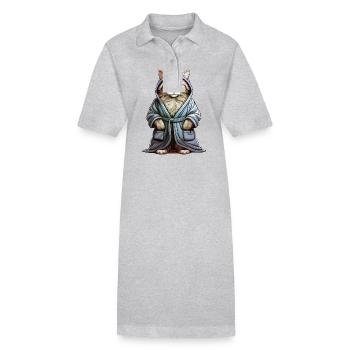 KATZE BADEMANTEL - Stanley/Stella Frauen Bio-Polokleid PAIGER - Grau meliert - Vorne