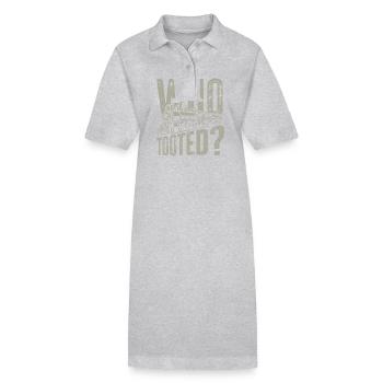 Who trumpeted funny train saying - Stanley/Stella PAIGER Organic Women’s Polo Dress - heather grey - Front
