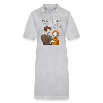 BAUCHREDNER EVERY PUPPET HAS A TALE TO - Stanley/Stella Frauen Bio-Polokleid PAIGER - Grau meliert - Vorne