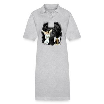 Ange Mystique Croix Croix Crucifix Spirituel - Robe polo bio PAIGER Stanley/Stella Femme - gris chiné - Devant