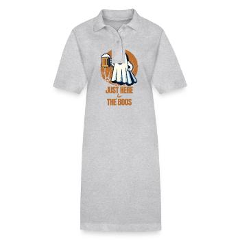 Funny Halloween Drinking Party Alcohol Ghost - Stanley/Stella PAIGER Organic Women’s Polo Dress - heather grey - Front