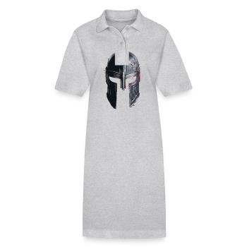 Kreuzritter Tempelritter Mittelalter - Stanley/Stella Frauen Bio-Polokleid PAIGER - Grau meliert - Vorne