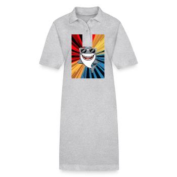 requin océan tigre requin animal poisson - Robe polo bio PAIGER Stanley/Stella Femme - gris chiné - Devant