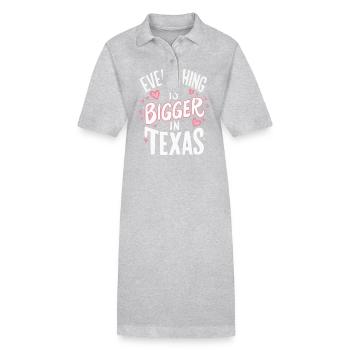 Texas State Texans Texas - Stanley/Stella PAIGER Organic Women’s Polo Dress - heather grey - Front