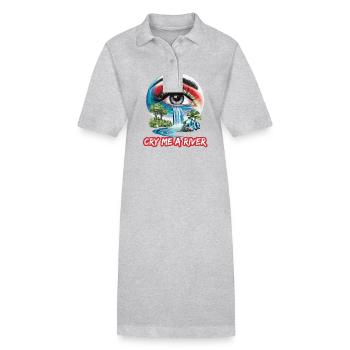 Auge mit Wasserfall für eine Kunstliebhaber - Stanley/Stella Frauen Bio-Polokleid PAIGER - Grau meliert - Vorne