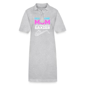 Saxophoniste saxophoniste - Robe polo bio PAIGER Stanley/Stella Femme - gris chiné - Devant