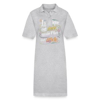La critique est aisée, mais l'art est difficile - Robe polo bio PAIGER Stanley/Stella Femme - gris chiné - Devant