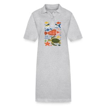 Meerestiere Meer Meeresbewohner für einen Taucher - Stanley/Stella Frauen Bio-Polokleid PAIGER - Grau meliert - Vorne