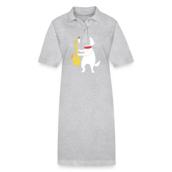 Saxophoniste saxophoniste - Robe polo bio PAIGER Stanley/Stella Femme - gris chiné - Devant