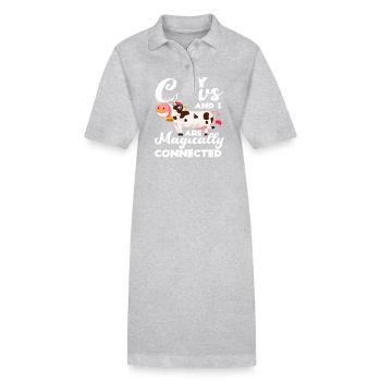 Meine Kühe Und Ich Sind Magisch Verbunden - Stanley/Stella Frauen Bio-Polokleid PAIGER - Grau meliert - Vorne
