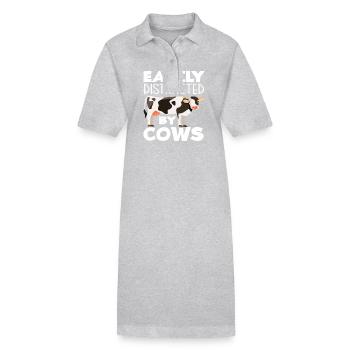 Leicht Von Kühen Abgelenkt - Stanley/Stella Frauen Bio-Polokleid PAIGER - Grau meliert - Vorne