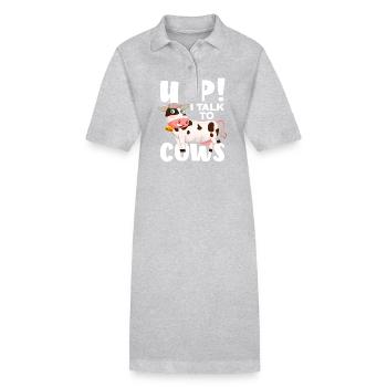 Yep! Ich Spreche Mit Kühen Lustige Kuh - Stanley/Stella Frauen Bio-Polokleid PAIGER - Grau meliert - Vorne