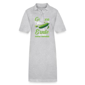 Gärtner Gurke Bauer Garten - Stanley/Stella Frauen Bio-Polokleid PAIGER - Grau meliert - Vorne