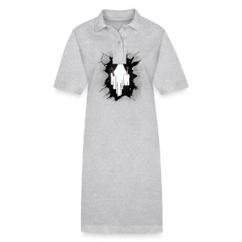 Geist Geister Mitternacht Halloween Geisterstunde - Stanley/Stella Frauen Bio-Polokleid PAIGER - Grau meliert - Vorne