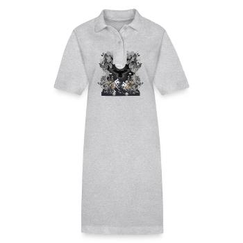 corbeau mystique corbeau corbeau corbeau corbeaux oiseau d’halloween - Robe polo bio PAIGER Stanley/Stella Femme - gris chiné - Devant