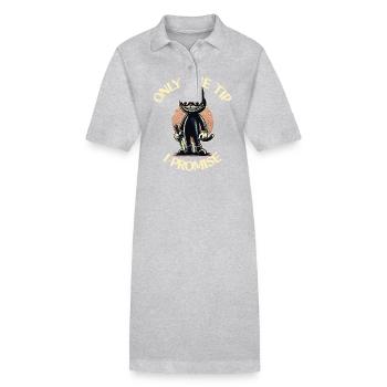 Lustiger Katzen Spruch only The Tip Psycho Katze - Stanley/Stella Frauen Bio-Polokleid PAIGER - Grau meliert - Vorne