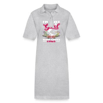 Ich Bin Einfach Ein Mädchen Das Kühe Liebt - Stanley/Stella Frauen Bio-Polokleid PAIGER - Grau meliert - Vorne