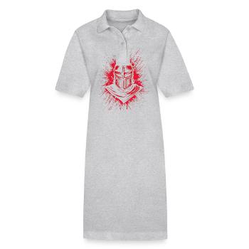 Kreuzritter Tempelritter Mittelalter - Stanley/Stella Frauen Bio-Polokleid PAIGER - Grau meliert - Vorne