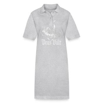 Kreuzritter Tempelritter Mittelalter - Stanley/Stella Frauen Bio-Polokleid PAIGER - Grau meliert - Vorne