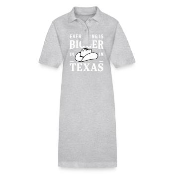 Texas State Texans Texas - Stanley/Stella PAIGER Organic Women’s Polo Dress - heather grey - Front
