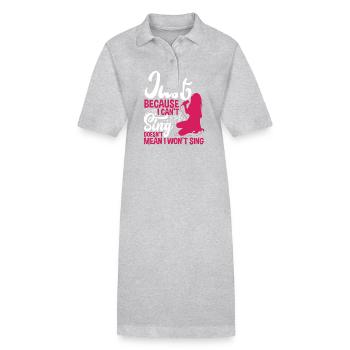 Nur Weil Ich Nicht Singen Kann Heißt Nicht Karaoke - Stanley/Stella Frauen Bio-Polokleid PAIGER - Grau meliert - Vorne