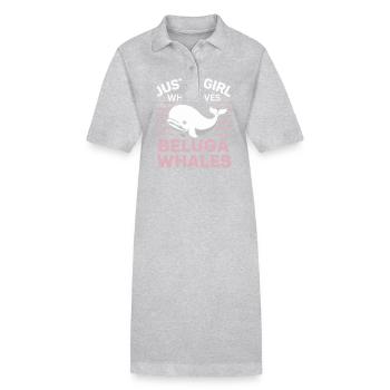 Beluga Wal Ozean Belugas Wale - Stanley/Stella Frauen Bio-Polokleid PAIGER - Grau meliert - Vorne