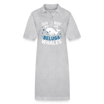 Beluga Wal Ozean Belugas Wale - Stanley/Stella Frauen Bio-Polokleid PAIGER - Grau meliert - Vorne
