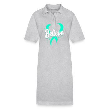 Pcos-Bewusstsein - Stanley/Stella Frauen Bio-Polokleid PAIGER - Grau meliert - Vorne