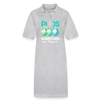 Pcos-Bewusstsein - Stanley/Stella Frauen Bio-Polokleid PAIGER - Grau meliert - Vorne