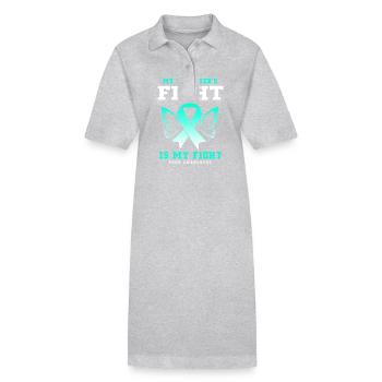 Pcos-Bewusstsein - Stanley/Stella Frauen Bio-Polokleid PAIGER - Grau meliert - Vorne