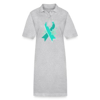 Pcos-Bewusstsein - Stanley/Stella Frauen Bio-Polokleid PAIGER - Grau meliert - Vorne