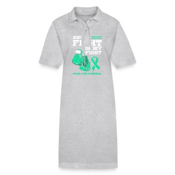 Pcos-Bewusstsein - Stanley/Stella Frauen Bio-Polokleid PAIGER - Grau meliert - Vorne