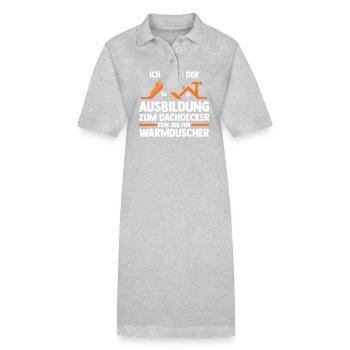 Dachdeckerei Ausbildung Lehrling Auzbi Dachdecker - Stanley/Stella Frauen Bio-Polokleid PAIGER - Grau meliert - Vorne