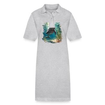 Seekuh Dugongs Dugong - Stanley/Stella Frauen Bio-Polokleid PAIGER - Grau meliert - Vorne