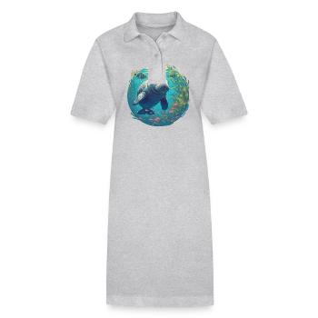 Seekuh Dugongs Dugong - Stanley/Stella Frauen Bio-Polokleid PAIGER - Grau meliert - Vorne