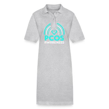 Pcos-Bewusstsein - Stanley/Stella Frauen Bio-Polokleid PAIGER - Grau meliert - Vorne