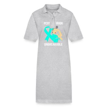 Pcos-Bewusstsein - Stanley/Stella Frauen Bio-Polokleid PAIGER - Grau meliert - Vorne