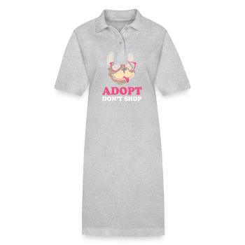 Sauvetage canin Droits des animaux Refuge pour animaux de sauvetage des animaux - Robe polo bio PAIGER Stanley/Stella Femme - gris chiné - Devant