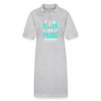 Pcos-Bewusstsein - Stanley/Stella Frauen Bio-Polokleid PAIGER - Grau meliert - Vorne