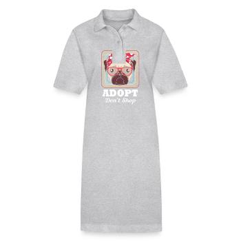 Sauvetage canin Droits des animaux Refuge pour animaux de sauvetage des animaux - Robe polo bio PAIGER Stanley/Stella Femme - gris chiné - Devant